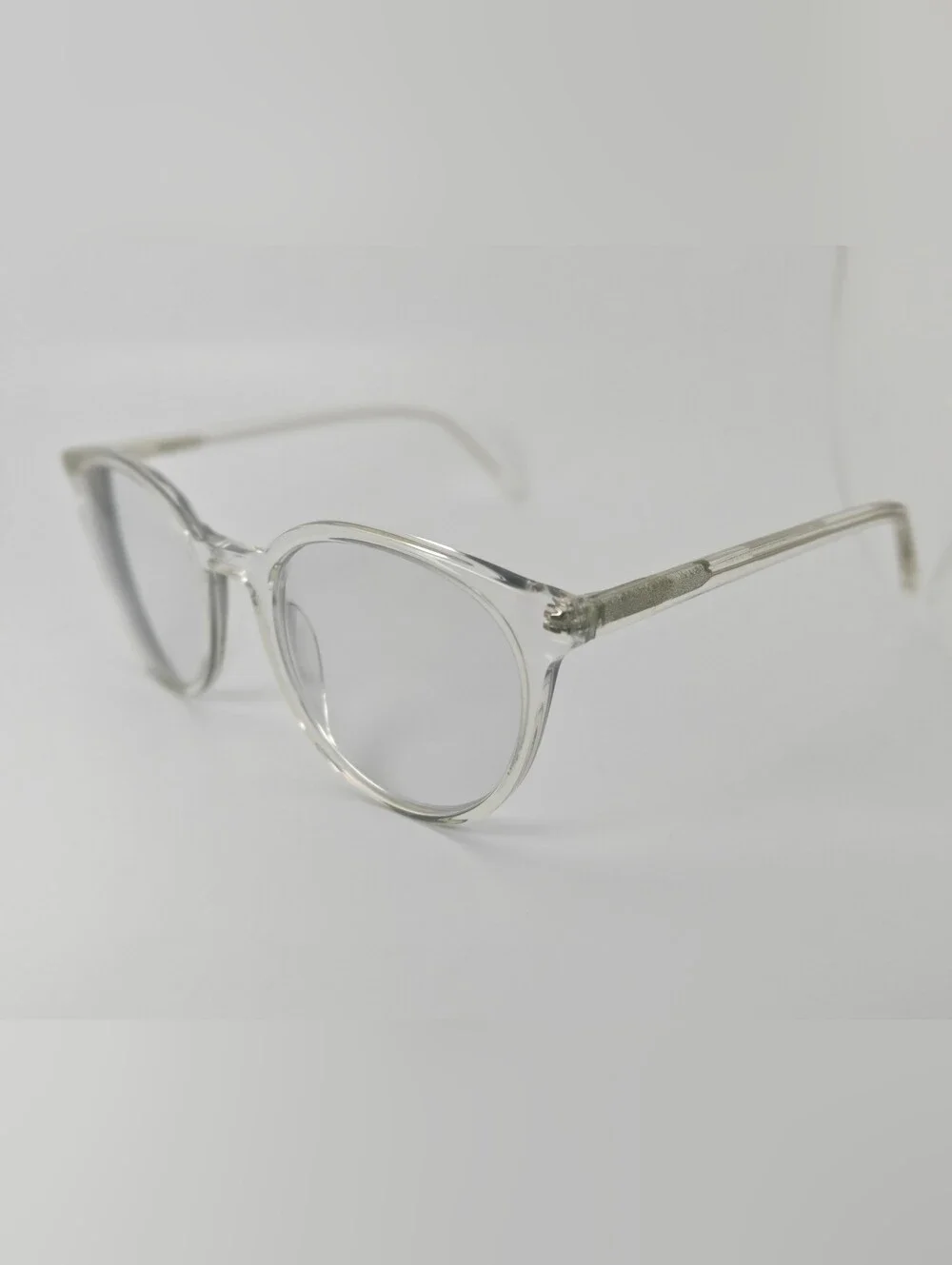 Janice. Clear Transparent Round Eyeglasses. Spring Hinge